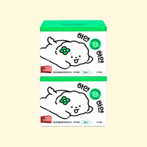 유기농순면생리대 하얀하얀 순면흡수체 팬티라이너 일반라이너, 20개입, 2팩