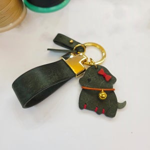 T가죽키링 이니셜키링 강아지키링