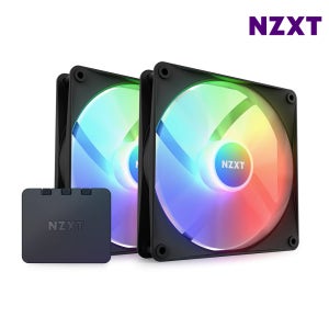 NZXT F140 RGB CORE 블랙 2팩+컨트롤러 케이스팬 쿨링팬 140mm