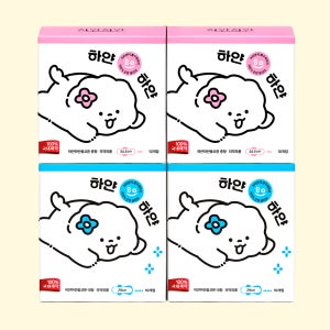 유기농순면생리대 하얀하얀 순면흡수체 대형,중형4팩