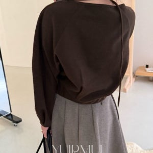 bronze 브론즈 말리 울 벌룬 타이 스트링 블라우스 2color