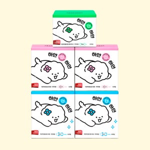 유기농순면생리대 하얀하얀 순면흡수체 대형,중형,라이너5팩