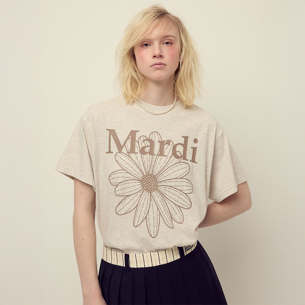 [마르디 메크르디] TSHIRT FLOWERMARDI_OATMEAL TAUPE