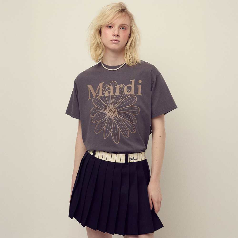 [마르디 메크르디] TSHIRT FLOWERMARDI_CHARCOAL TAUPE