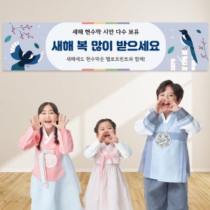 신년 새해 설날 현수막 설 선물세트 주문제작 플랜카드 겨울시즌 사이즈 디자인1 180X40cm