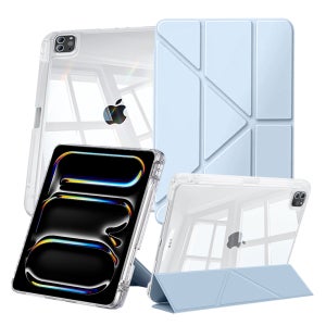 아이패드 프로 M5 13 케이스 애플펜슬 수납 투명 Y형 블루, 프로 8세대 13 M5