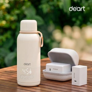 데아트 휴대용 분유포트 소형 배터리분리형 100도 가열 무선 500ml