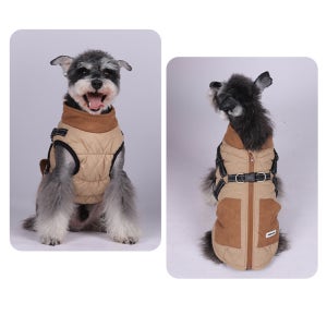 강아지 F/W 골덴배색 반사 하네스 웰론 패딩 3컬러 5사이즈
