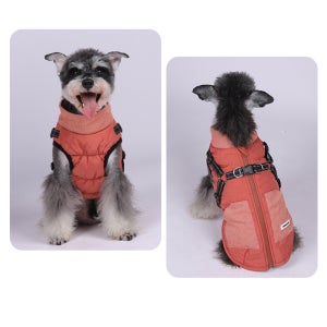 강아지 F/W 골덴배색 반사 하네스 웰론 패딩 3컬러 5사이즈