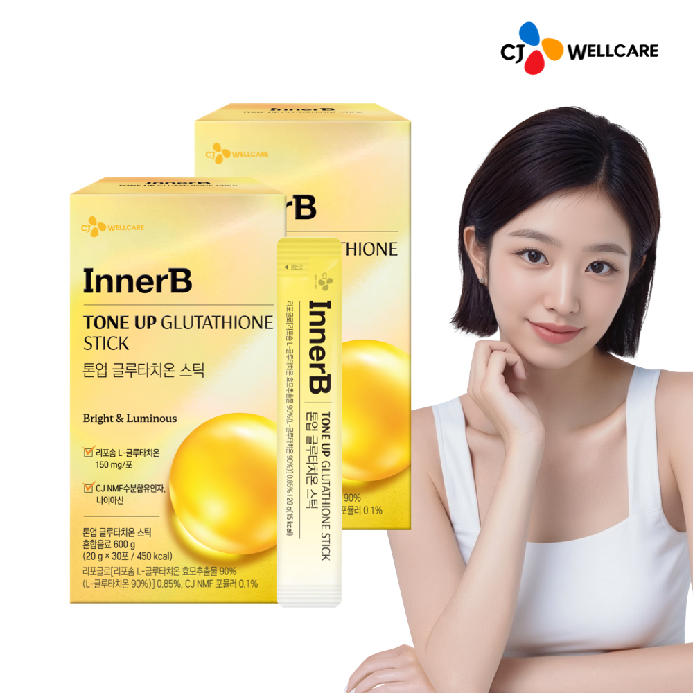 CJ 이너비 톤업 글루타치온 스틱 30포, 2개