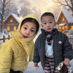 [GROWNI] 키즈 패딩 여아 남아 공용 옐로우 차콜 등원복 코디