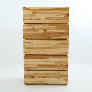 베르데퍼니처 레고 모듈 슬림 미니 틈새 원목 적층형 5단 옷 서랍장 800 내추럴