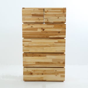 베르데퍼니처 레고 모듈 슬림 미니 틈새 원목 6칸 적층형 5단 옷 서랍장 800 내추럴