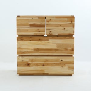 베르데퍼니처 레고 모듈 슬림 미니 틈새 원목 4칸 적층형 3단 옷 서랍장 800 내추럴