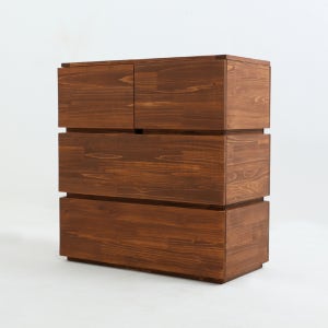 베르데퍼니처 레고 모듈 슬림 미니 틈새 원목 4칸 적층형 3단 옷 서랍장 800 카카오