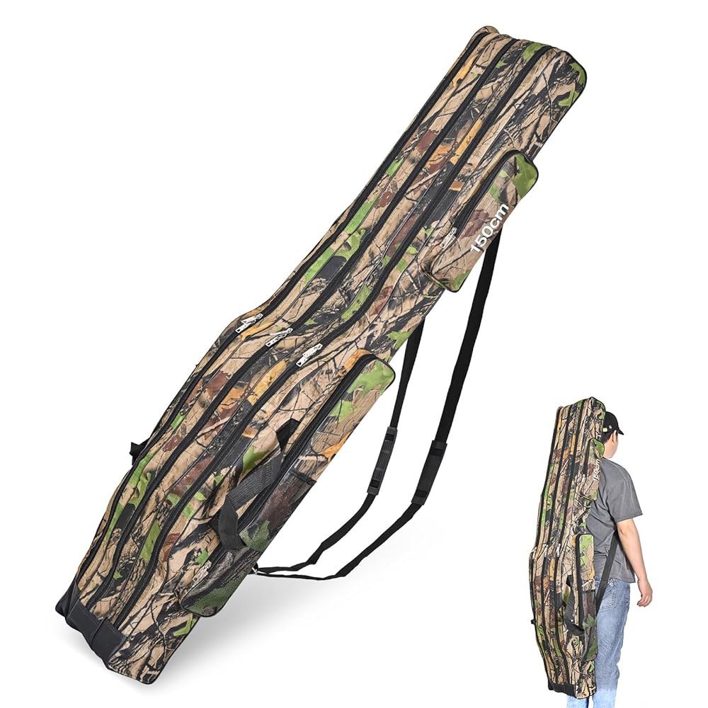 <b>레오</b>피싱 휴대용 겹 낚싯대 가방 내구성 옥스포드 접이식 캐리 케이스 태클 보관 방수 위장