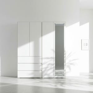 옷장 키큰장 슬라이딩 서랍 원목 미니 원룸 800 거울도어