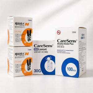 키미안 혈당 당뇨 관리 측정 검사지 시험지 케어센스N 100매+침100+솜100