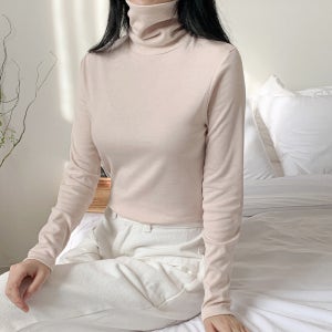 여성 폴라티 기모 목폴라 스판 이너 겨울 목티 모크넥 1+1