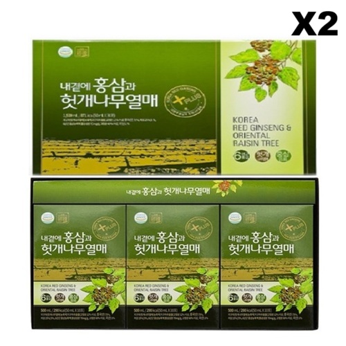 대동고려삼 <b>내곁에 홍삼과 헛개나무 열매 50ml</b> 헛개나무즙 30포, 2개
