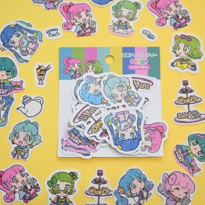 Rainbowholic x mog 문구 티 파티 플레이크 씰 다꾸 스티커 일본제