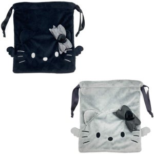 산리오 헬로키티 조리개 파우치 블랙 엔젤 캐릭터 복주머니