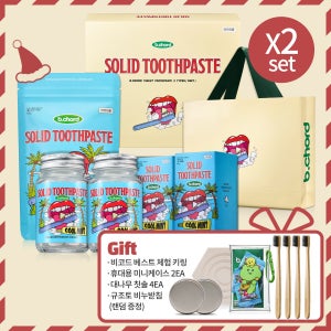 [총588정] 비코드 백태zero세트 에코 고체치약 쿨민트향 본품 리필 대용량 (+칫솔)