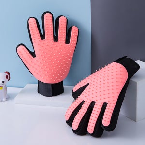 소유 그루밍 반려동물 양손 장갑 브러시 죽은털제거 반려견 빗 핑크, FREE(One size)