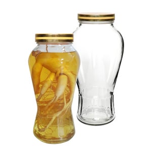 밀폐 골드 담금주병 인삼주병 과일청 유리병 퓨어 2.7L, 2개