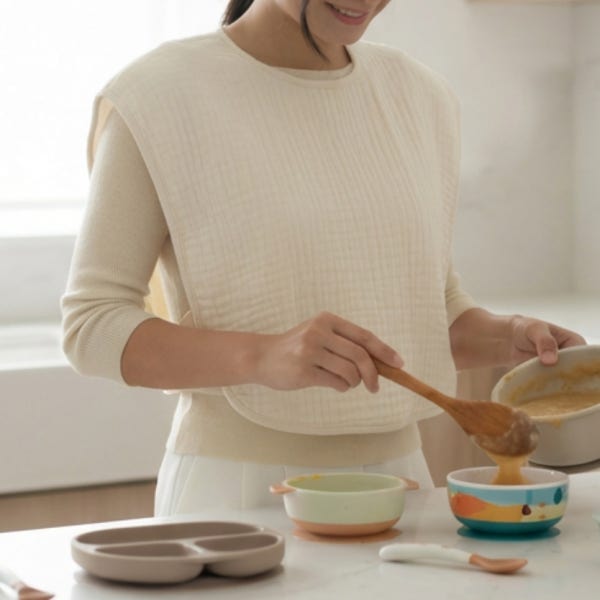베베솜 공식몰 베베솜 엄마턱받이 수유 앞치마 트림패드 심플핏 3중 요루 무형광 크리미코튼