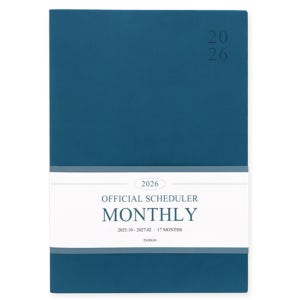 인디고 다이어리 2026 오피셜 빅 먼슬리 (날짜형 A4 월간) 업무용 (피콕블루)
