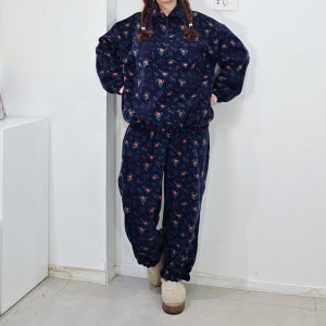 (세일)빅사이즈 플라워 후리스 집업 아노락 티셔츠(F,XL)