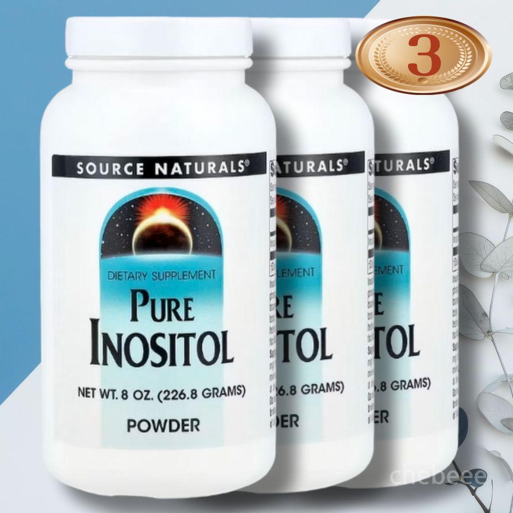 소스내추럴스 <b>퓨어 이노시톨</b> 분말 <b>파우더</b> 226.8g 3통 <b>Inositol</b>