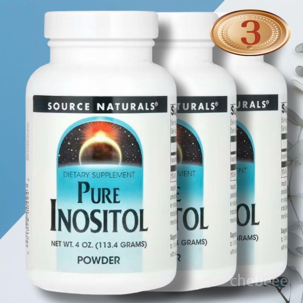 소스내추럴스 <b>퓨어 이노시톨</b> 분말 <b>파우더</b> 113.4g 3통 <b>Inositol</b>