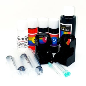 HP 74 75 XL 호환 블랙+칼라 잉크충전세트(세정액포함)