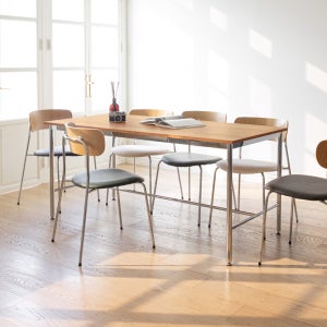 소담갤러리 프리힐 LPM 천연 원목 테이블 6인 식탁 업소용 사각 1600x750 고무나무