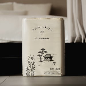 담이연 먼지없는 친환경 대나무 화장지, 천연펄프 무형광 휴지 3겹 30m, 30롤, 1팩