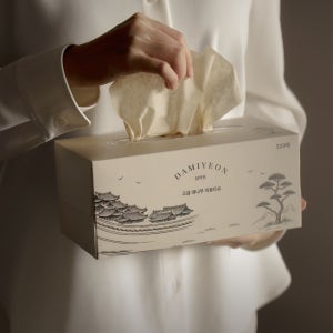 담이연 먼지없는 대나무 천연펄프 미용티슈, 무형광 친환경 페이셜 갑티슈 220매, 3개