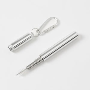소유 스테인리스 리유저블 휴대용 빨대 세척솔 접이식 재사용 빨대 1P 0.8x23.5cm, 1개입