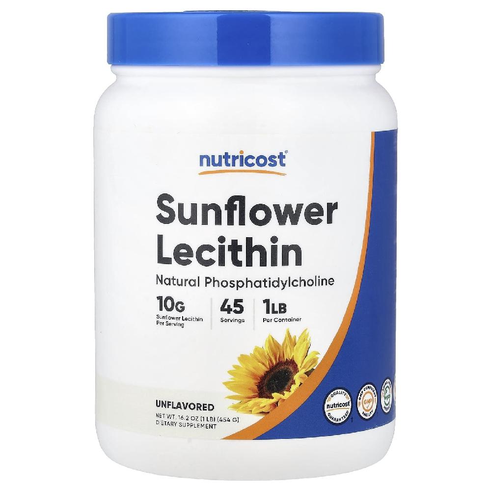 뉴트리코스트 레시틴 해바라기 <b>Sunflower Lecithin</b> 파우더 분말 가루 454g