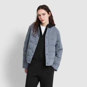 [JAJU/자주] 여 라이트 다운필 자켓_블루 그레이