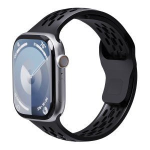 애플워치 SE3 SE 11 스트랩 실리콘 메쉬 밴드 42/44/45/46/49MM, 블랙