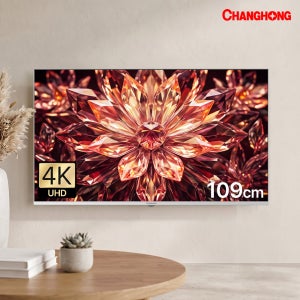 창홍 스마트 TV 구글 5.0 화이트 109cm(43인치), 4K UHD 120Hz, 상하좌우벽걸이