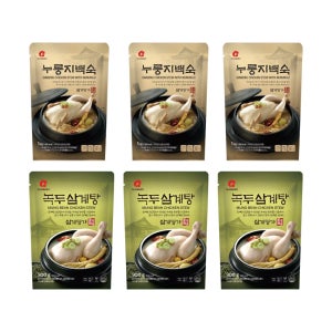 마니커에프앤지 삼계탕 백숙 2종 세트(녹두삼계탕 3개+누룽지백숙 3개) 냉장