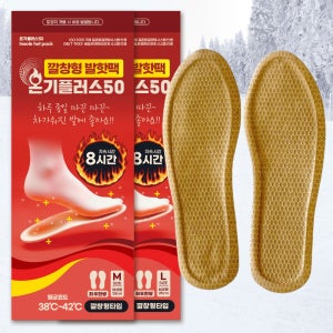 온기플러스 깔창 핫팩 2pcsX 10매 발 신발 발난로 발바닥 온열 캨핑 군용 군인 캠핑