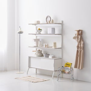 아이퍼스 북선반장 월 캐비닛 600 실버엣지 4단 수납선반장