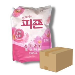 피죤 섬유유연제 리필 8개입 한박스 핑크로즈, 2.1L, 1개