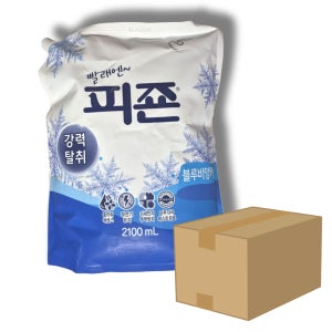 피죤 섬유유연제 리필 8개입 한박스 블루비앙카, 2.1L, 1개