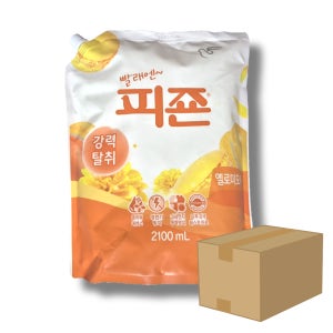 피죤 섬유유연제 리필 8개입 한박스 옐로미모사, 2.1L, 1개