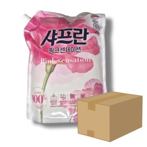 엘지생활건강 샤프란 섬유유연제 리필 한박스 핑크센세이션, 2.1L, 1개